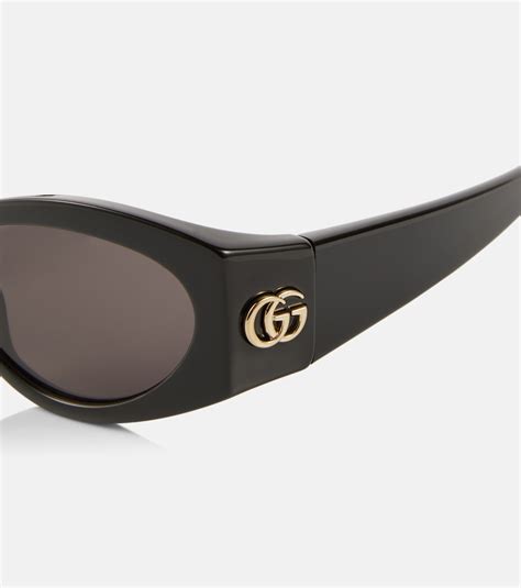 gucci sunglasses black oval